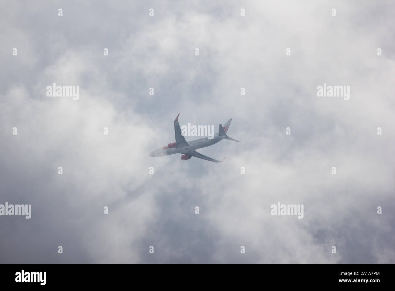 Chiangmai, Thailand - 6. September 2019: HS-LUP Boeing 737-800 der Thai Lion Air Airline. Von Chiangmai Flughafen in Bangkok. Stockfoto