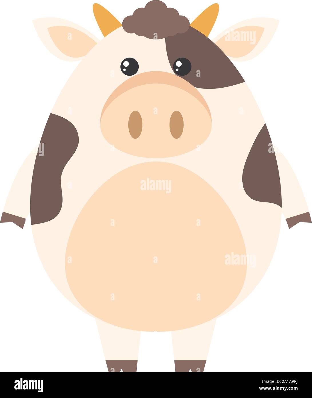 Happy Cow, Illustration, Vektor auf weißem Hintergrund. Stock Vektor