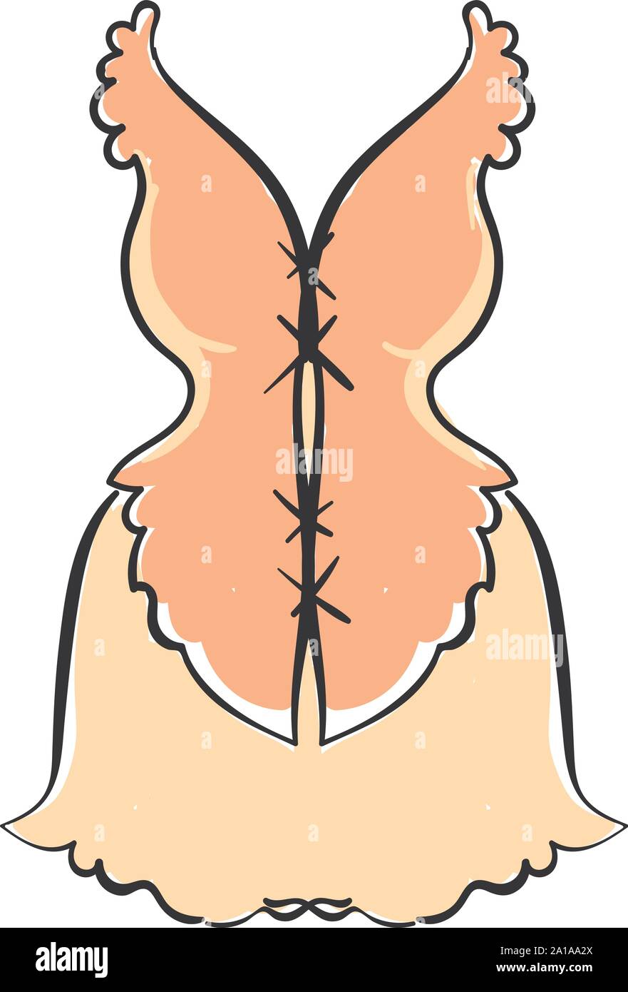 Coral Kleid, Illustration, Vektor auf weißem Hintergrund. Stock Vektor