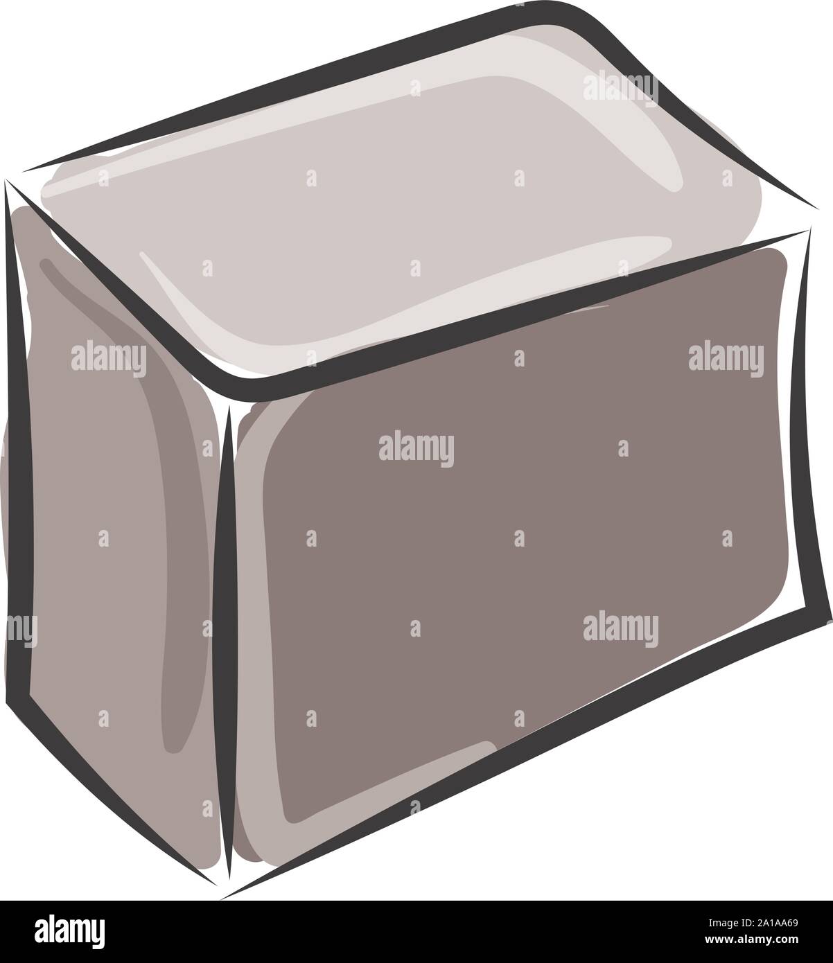 Silver Cube, Illustration, Vektor auf weißem Hintergrund. Stock Vektor