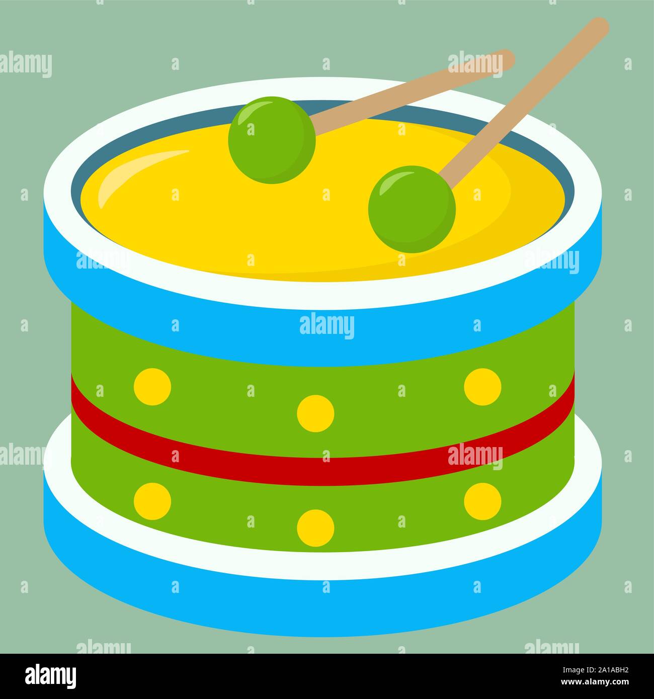 Drums, Illustration, Vektor auf weißem Hintergrund. Stock Vektor