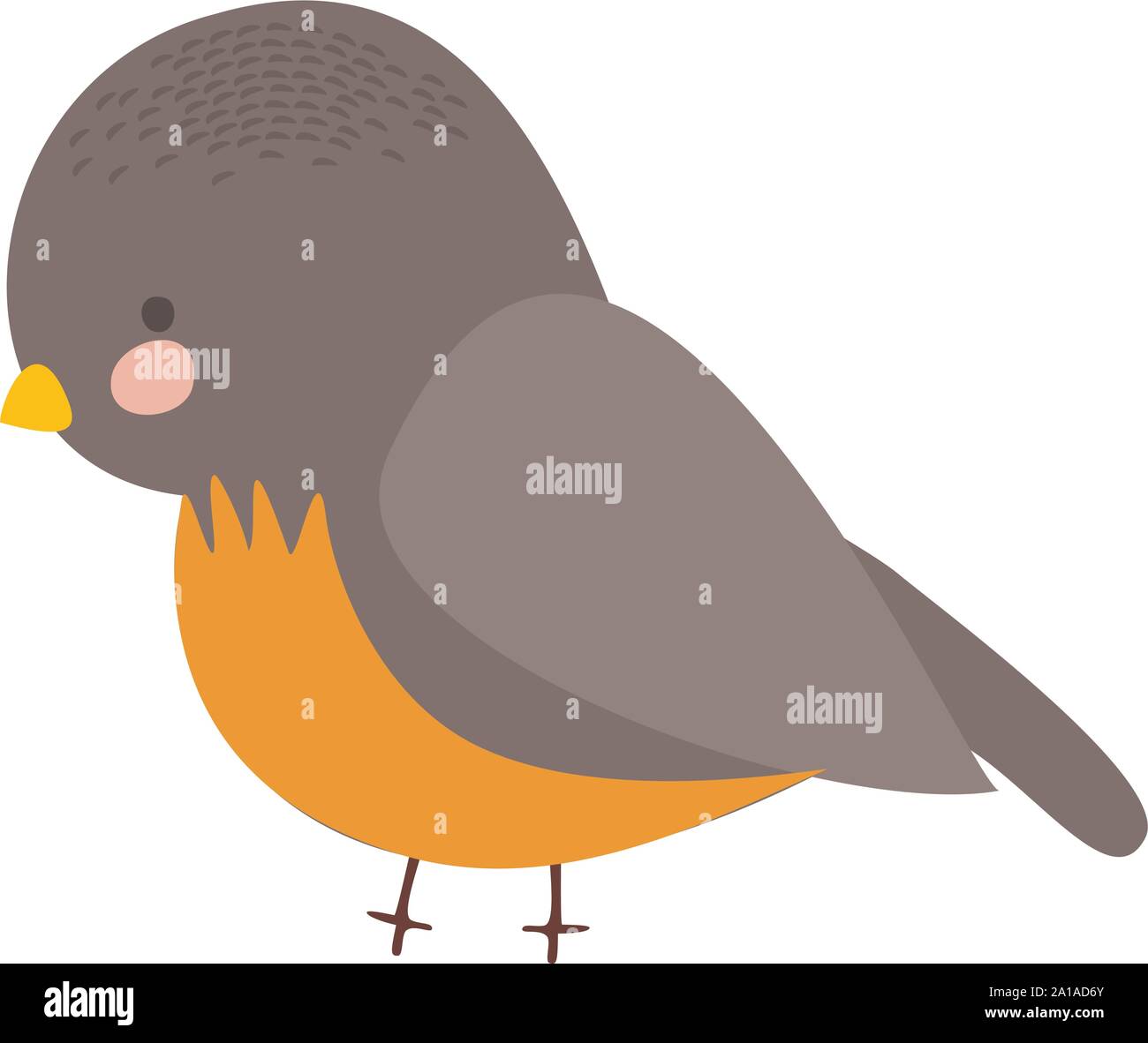 Graue Vogel, Illustration, Vektor auf weißem Hintergrund. Stock Vektor