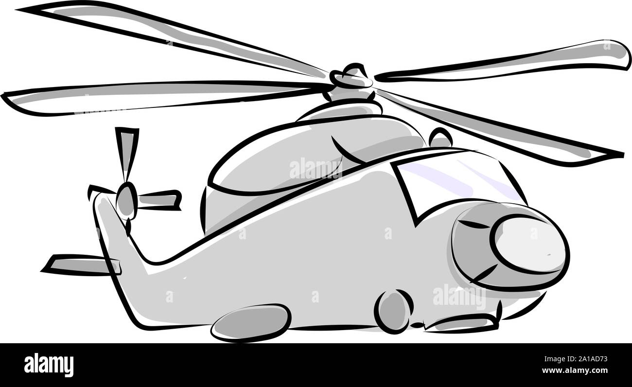 Hubschrauber, Illustration, Vektor auf weißem Hintergrund. Stock Vektor