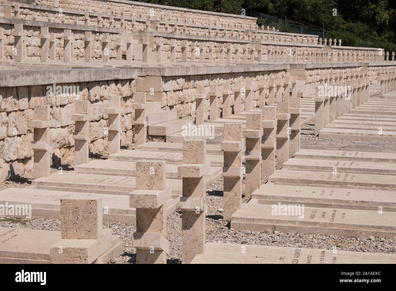 Polnischen Soldatenfriedhof in Monte Cassino im Sommer, Italien Stockfoto