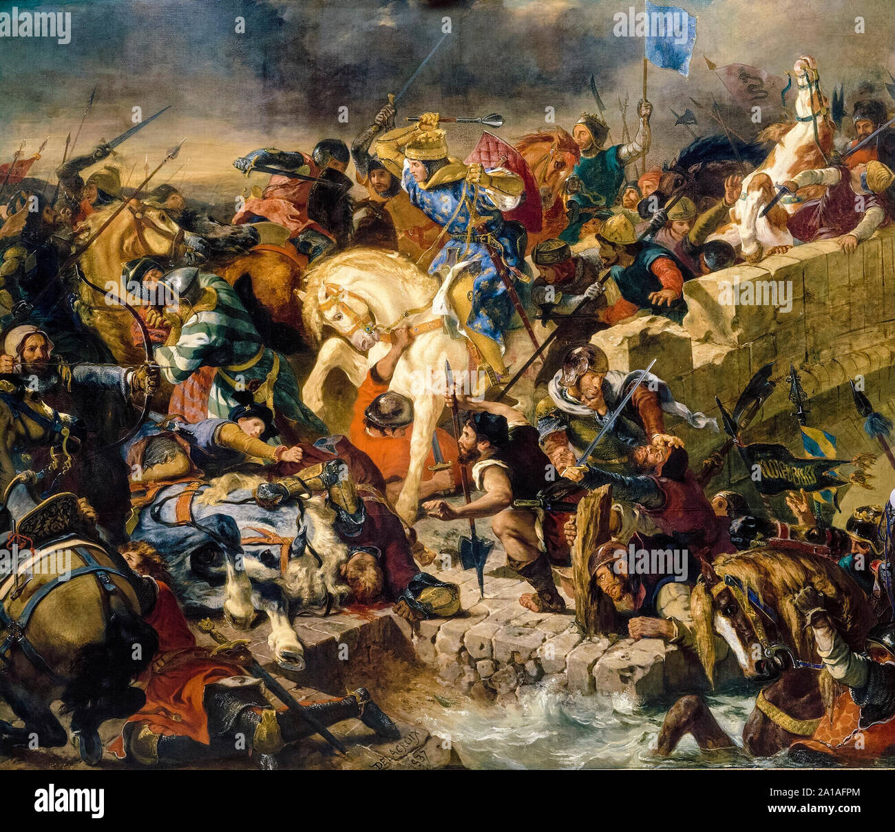 Eugène Delacroix, die Schlacht von Taillebourg, 21. Juli 1242, Malerei, 1837 Stockfoto