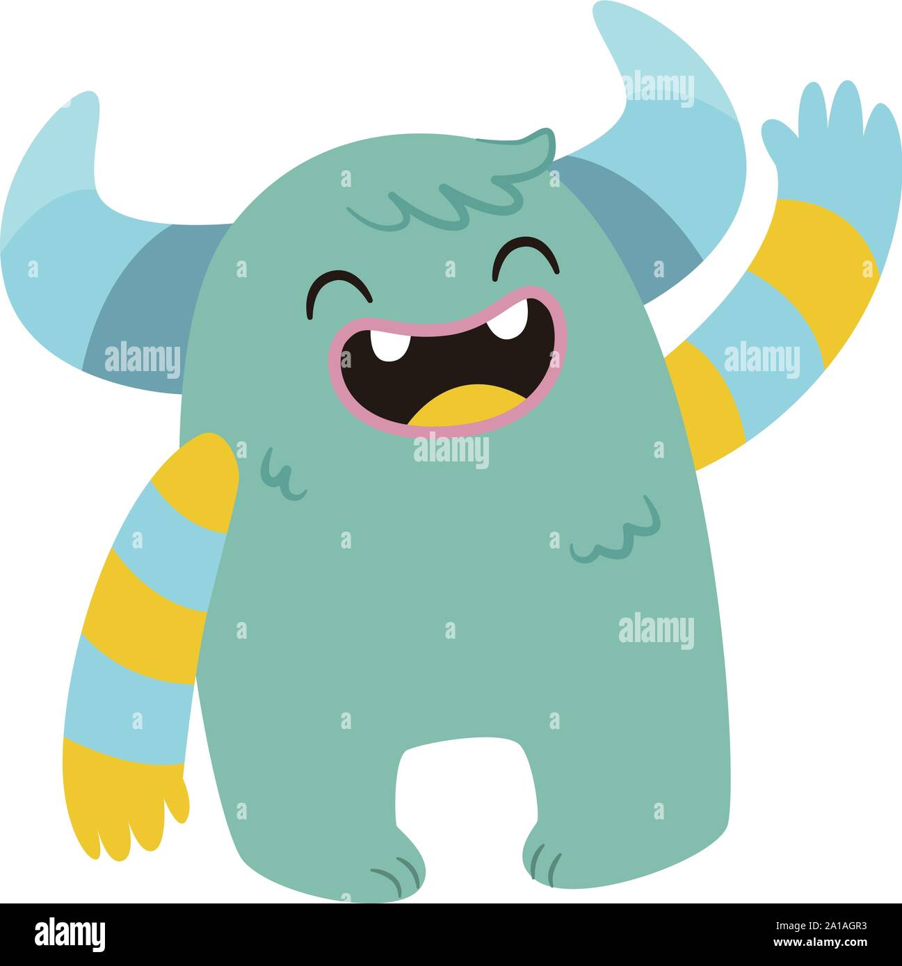 Art Monster, Illustration, Vektor auf weißem Hintergrund. Stock Vektor