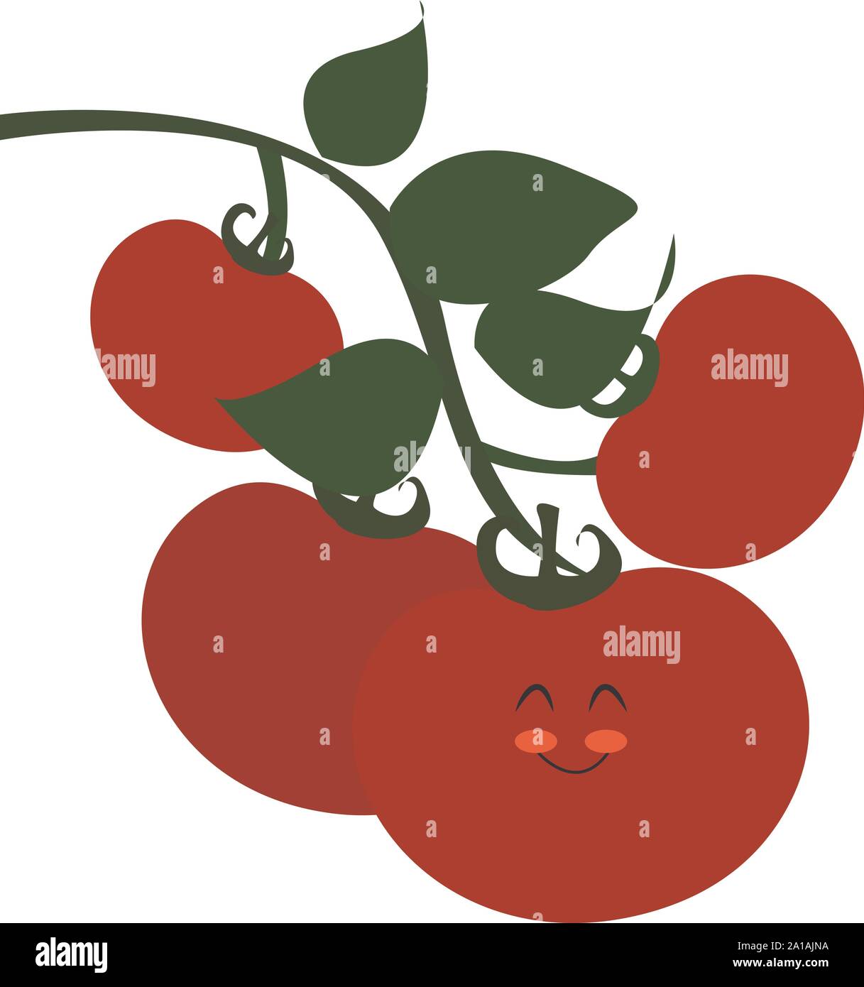 Kleine Tomaten, Illustration, Vektor auf weißem Hintergrund. Stock Vektor