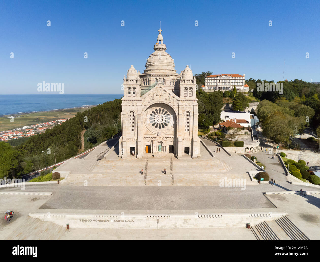 Santuário do Sagrado Coração de Jesus de Santa Luzia (Wallfahrtskirche Santa Luzia und das Heilige Herz Jesu), Viana do Castelo, Portugal Stockfoto