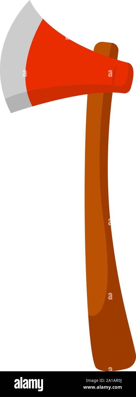 Rote Axt, Illustration, Vektor auf weißem Hintergrund. Stock Vektor