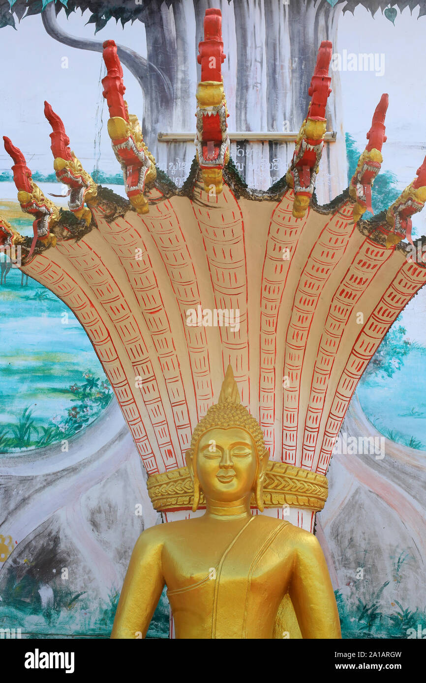 Du bouddha Samedi. Wat Si Sou Mang Karam. Vieng Vang. Laos. /Buddha Samstag. Wat Si Sou Mang Karam Tempel. Vieng Vang. Laos. Stockfoto