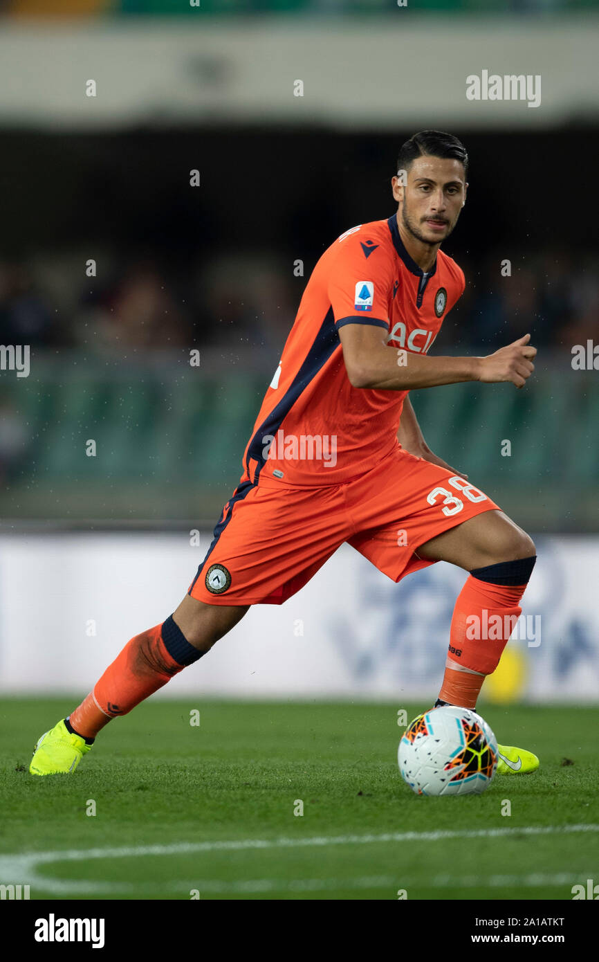Rolando Mandragora (Udinese); 24. September; 2019 - Fußball: Italienische Meisterschaft 2019 2020; 4 Tag; Übereinstimmung zwischen Hellas Verona 0-0 Udinese an Marcantonio Bentegodi Stadium; Verona, Italien;;;;;;;; (Foto durch aicfoto) (Italien) [0855] Stockfoto