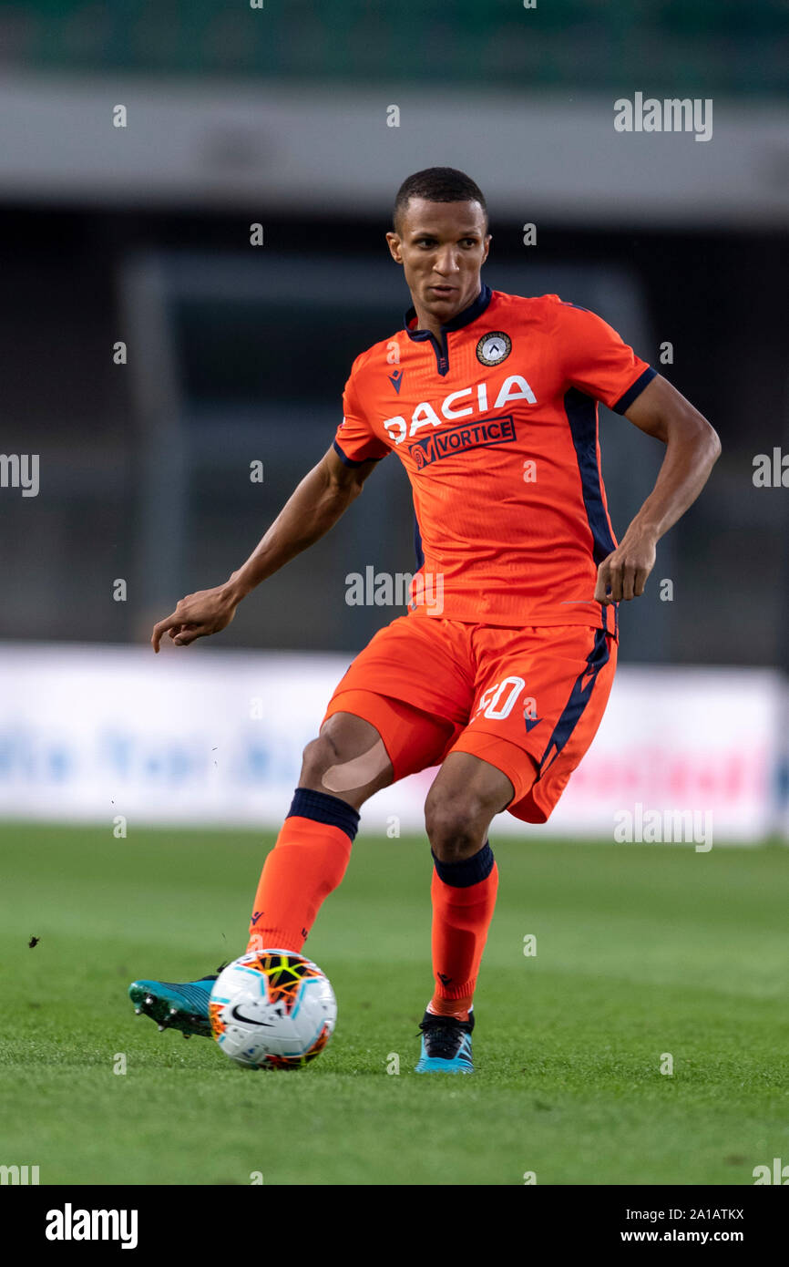 Rodrigo Becao (Udinese); 24. September; 2019 - Fußball: Italienische Meisterschaft 2019 2020; 4 Tag; Übereinstimmung zwischen Hellas Verona 0-0 Udinese an Marcantonio Bentegodi Stadium; Verona, Italien;;;;;;;; (Foto durch aicfoto) (Italien) [0855] Stockfoto