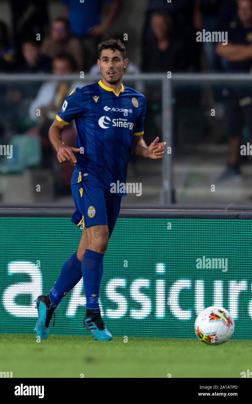 Davide Faraoni (Hellas Verona); 24. September; 2019 - Fußball: Italienische Meisterschaft 2019 2020; 4 Tag; Übereinstimmung zwischen Hellas Verona 0-0 Udinese an Marcantonio Bentegodi Stadium; Verona, Italien;;;;;;;; (Foto durch aicfoto) (Italien) [0855] Stockfoto