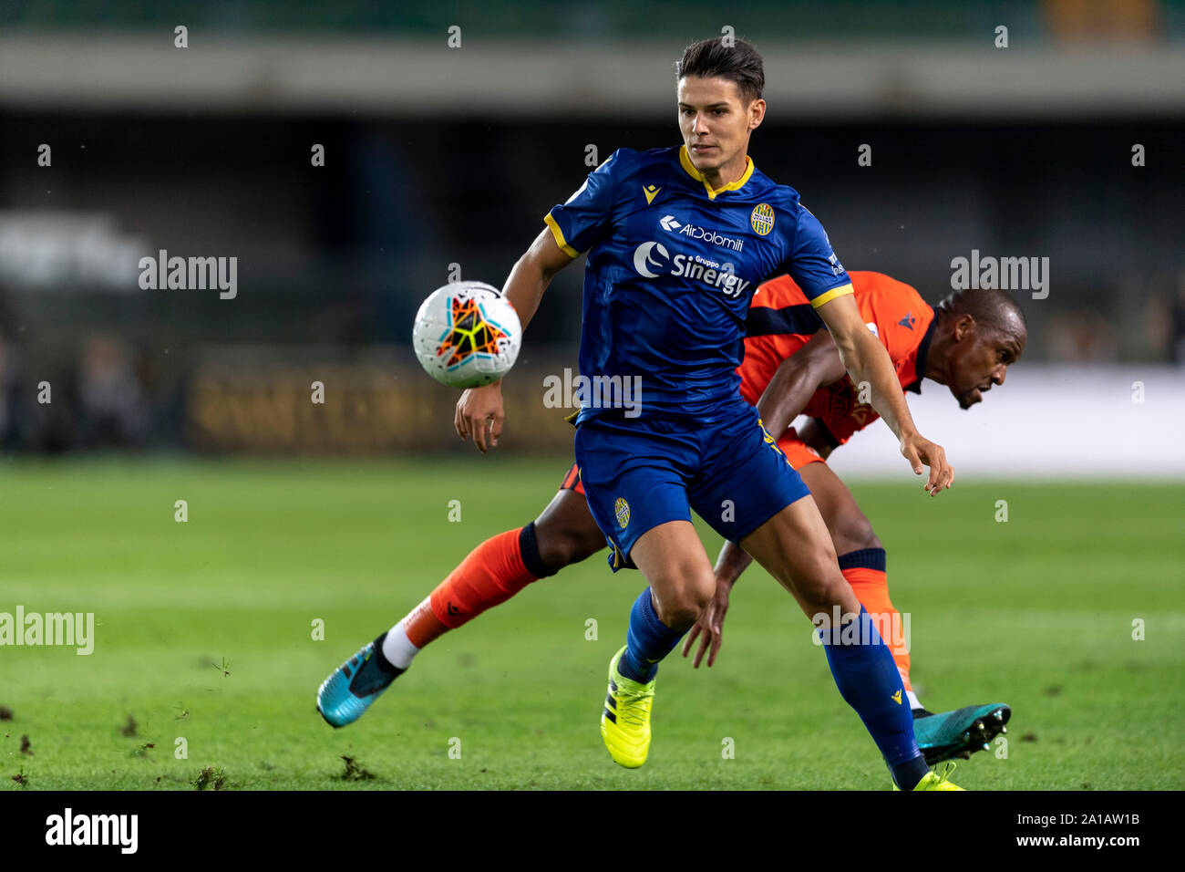 Mariuz Stepinski (Hellas Verona); 24. September; 2019 - Fußball: Italienische Meisterschaft 2019 2020; 4 Tag; Übereinstimmung zwischen Hellas Verona 0-0 Udinese an Marcantonio Bentegodi Stadium; Verona, Italien;;;;;;;; (Foto durch aicfoto) (Italien) [0855] Stockfoto