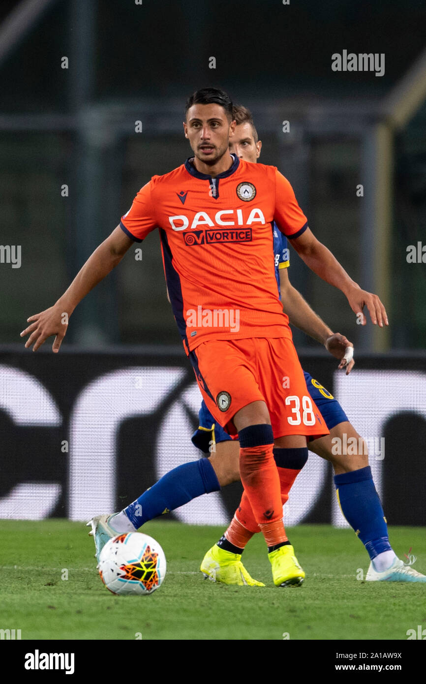 Rolando Mandragora (Udinese); 24. September; 2019 - Fußball: Italienische Meisterschaft 2019 2020; 4 Tag; Übereinstimmung zwischen Hellas Verona 0-0 Udinese an Marcantonio Bentegodi Stadium; Verona, Italien;;;;;;;; (Foto durch aicfoto) (Italien) [0855] Stockfoto