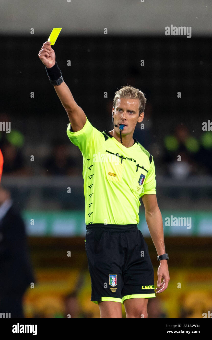 Daniele Chiffi (Schiedsrichter); September 24, 2019 - Fußball: Italienische Meisterschaft 2019 2020; 4 Tag; Übereinstimmung zwischen Hellas Verona 0-0 Udinese an Marcantonio Bentegodi Stadium; Verona, Italien;;;;;;;; (Foto durch aicfoto) (Italien) [0855] Stockfoto