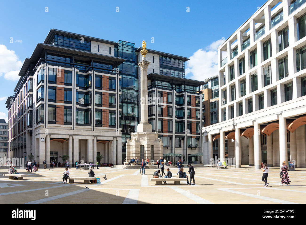 Paternoster Square Spalte, Paternoster Square, Ludgate Hill, London, Greater London, England, Vereinigtes Königreich Stockfoto