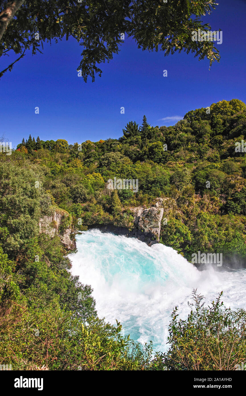 Huka Falls, in der Nähe von Taupo, Waikato Region, Nordinsel, Neuseeland Stockfoto