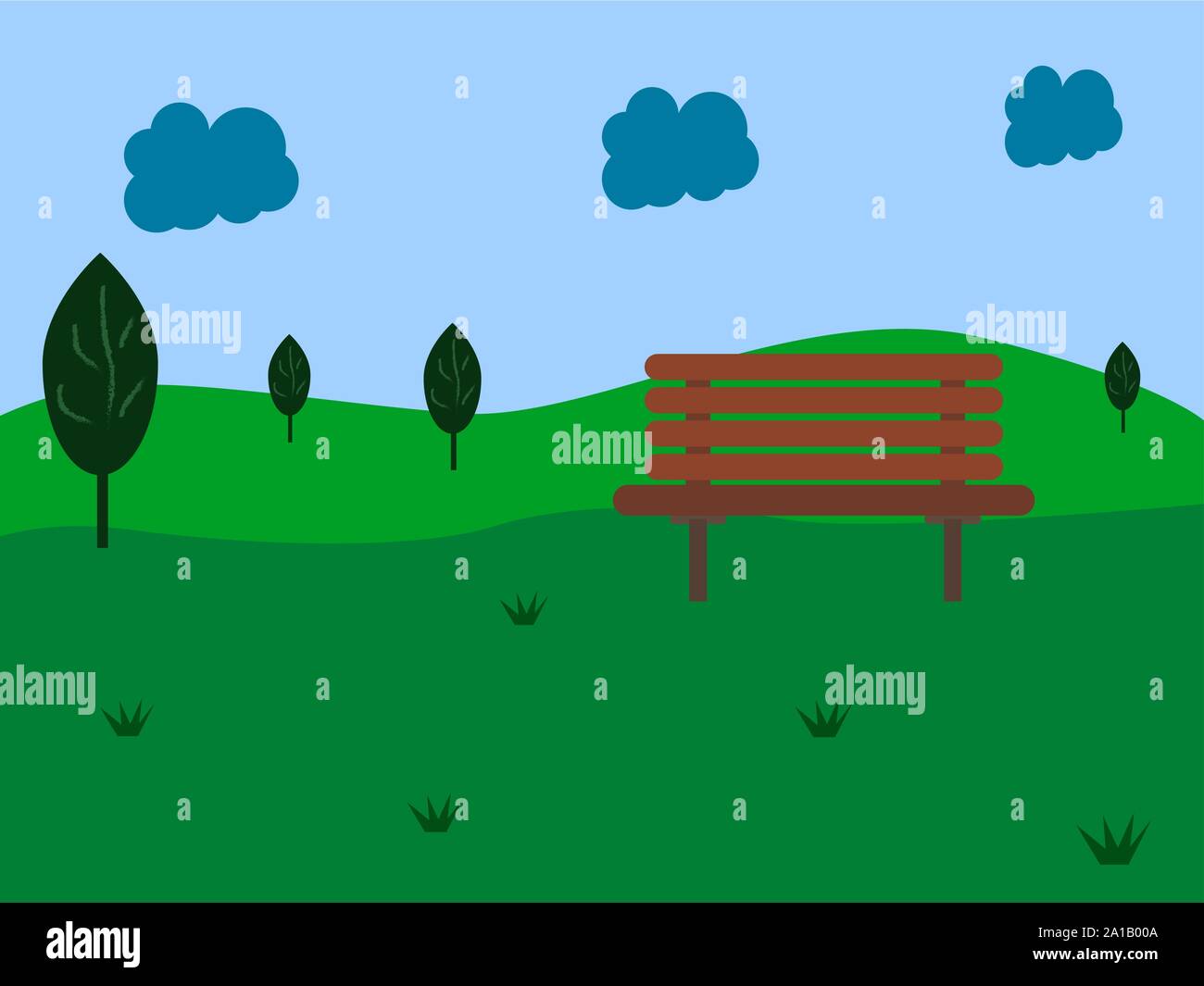 Green Garden, Illustration, Vektor auf weißem Hintergrund. Stock Vektor