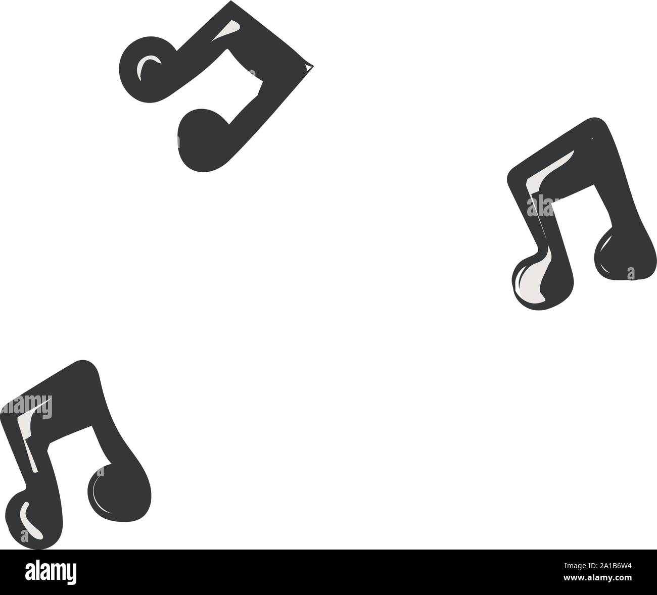 Noten, Illustration, Vektor auf weißem Hintergrund. Stock Vektor