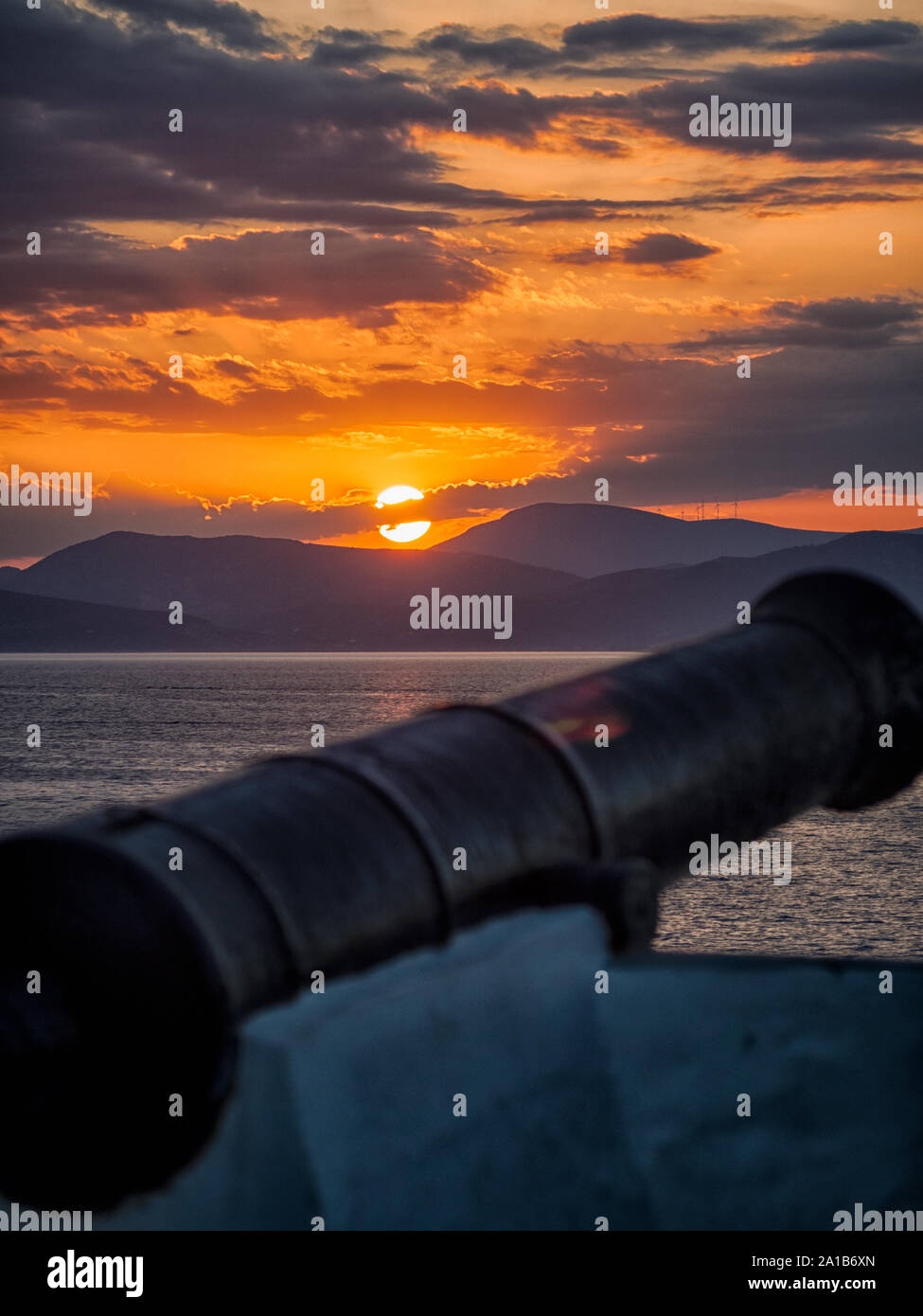 Hydra Sonnenuntergang in Griechenland Stockfoto
