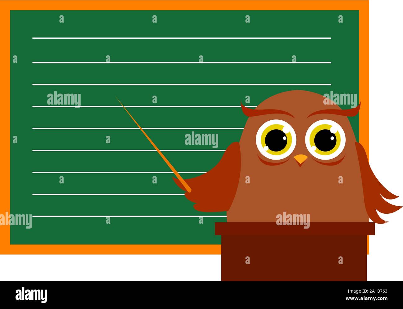 Eule Lehre, Illustration, Vektor auf weißem Hintergrund. Stock Vektor