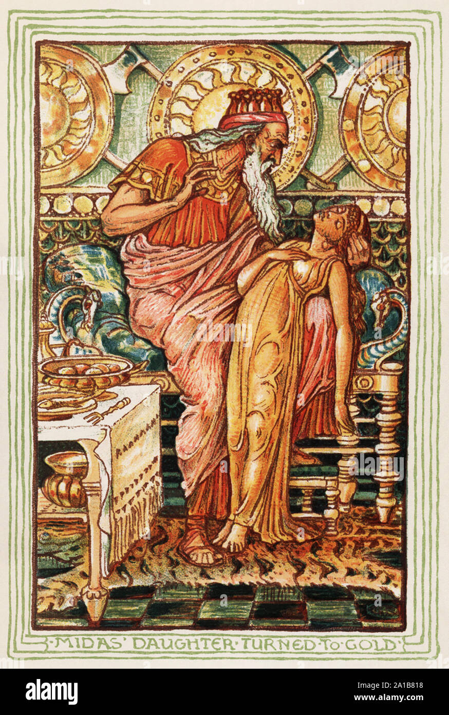 König Midas drehen seiner Tochter in Gold von Walter Crane erstellt Stockfoto