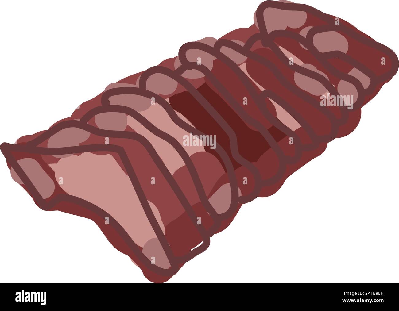 Back Ribs, Illustration, Vektor auf weißem Hintergrund. Stock Vektor
