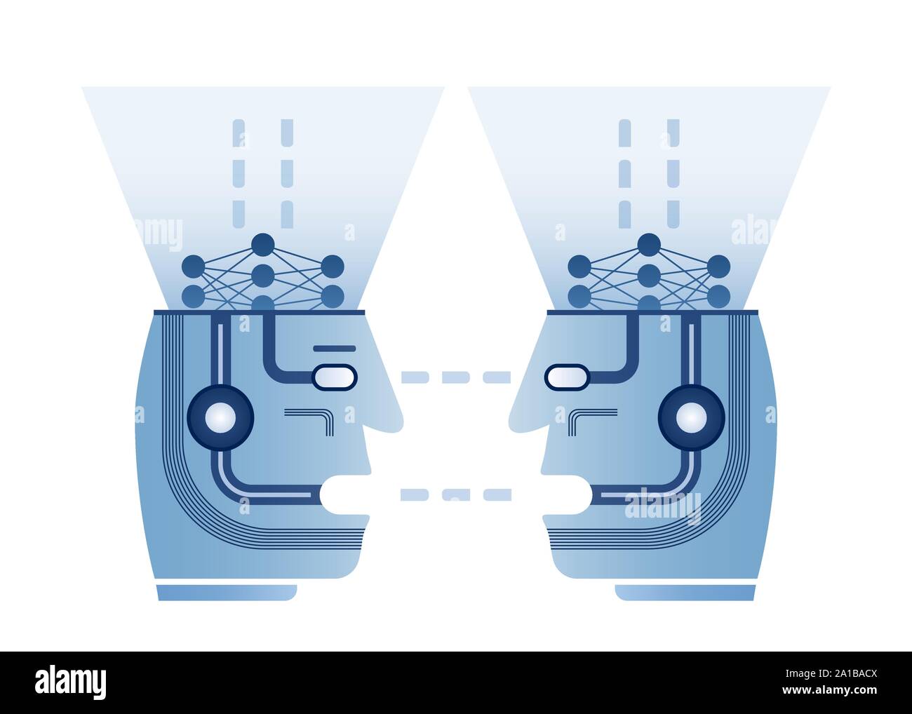 Künstliche Intelligenz, Lernen, Machine Learning Design Konzept Stock Vektor