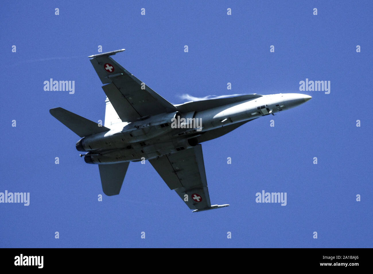 Swiss Air Force F/A 18 Hornet fighter Fliegen Stockfoto