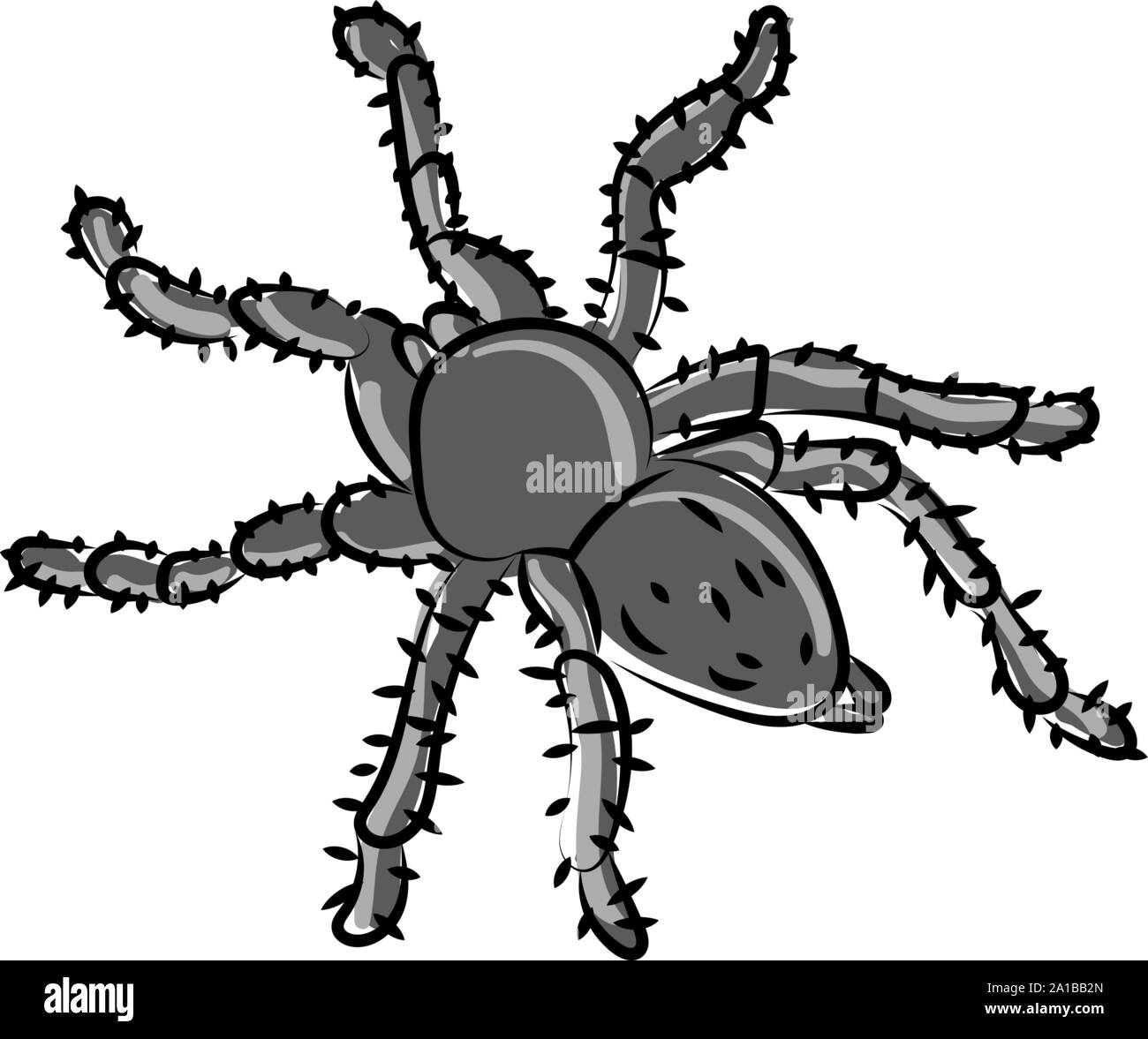 Black Spider, Illustration, Vektor auf weißem Hintergrund. Stock Vektor