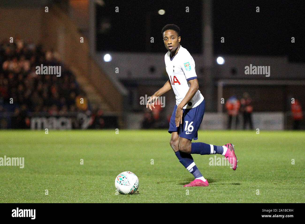 Colchester, Großbritannien. 24 Sep, 2019. Kyle Walker-Peters von Tottenham Hotspur während der carabao Cup dritten Runde zwischen Colchester United und Tottenham Hotspur bei Weston Wohnungen Gemeinschaft Stadium am 24. September 2019 in Colchester, England. (Foto von Mick Kearns/phcimages.com) Credit: PHC Images/Alamy leben Nachrichten Stockfoto