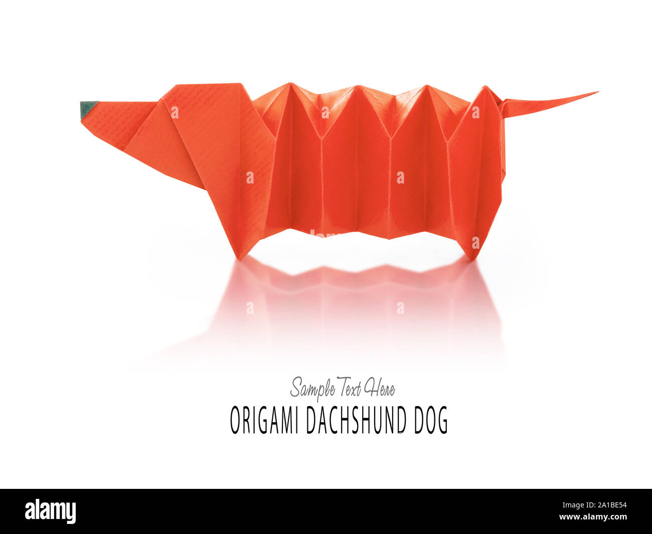 Cartoon origami Dackel Hund Stockfoto