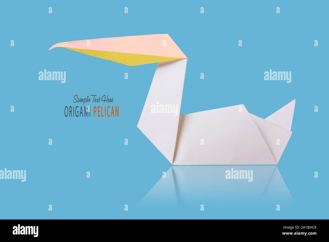 Origami Papier Pelikan Stockfoto