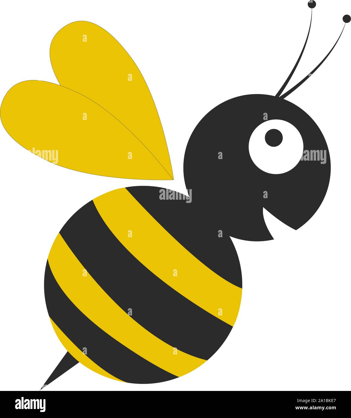 Happy Bee, Illustration, Vektor auf weißem Hintergrund. Stock Vektor