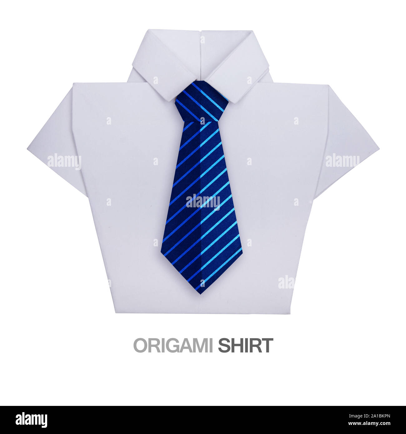 Origami Hemd mit Krawatte Stockfoto