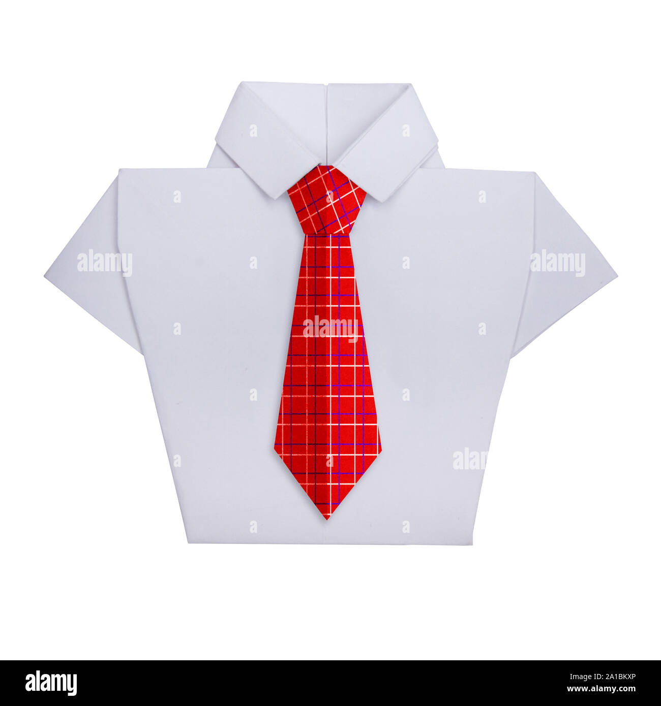 Origami Hemd mit Krawatte Stockfoto
