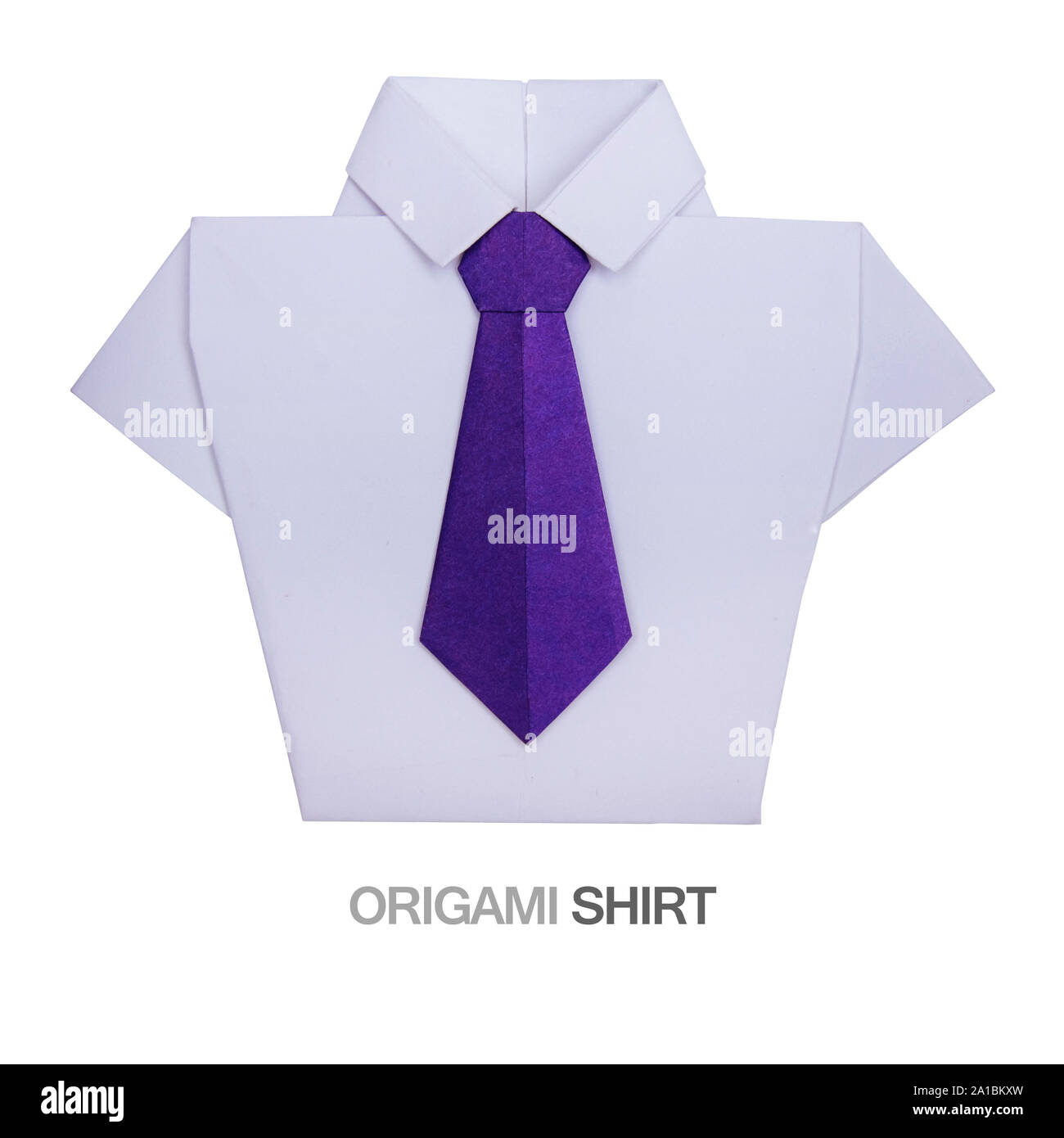 Origami Hemd mit Krawatte Stockfoto