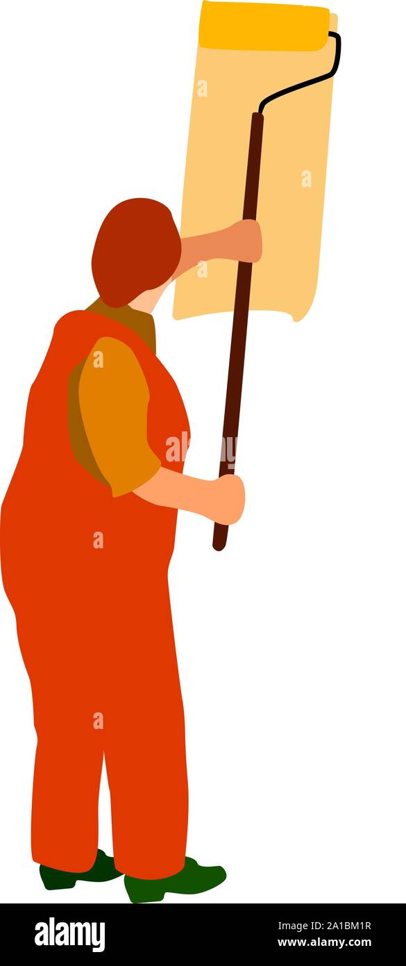 Menschen arbeiten, Illustration, Vektor auf weißem Hintergrund. Stock Vektor