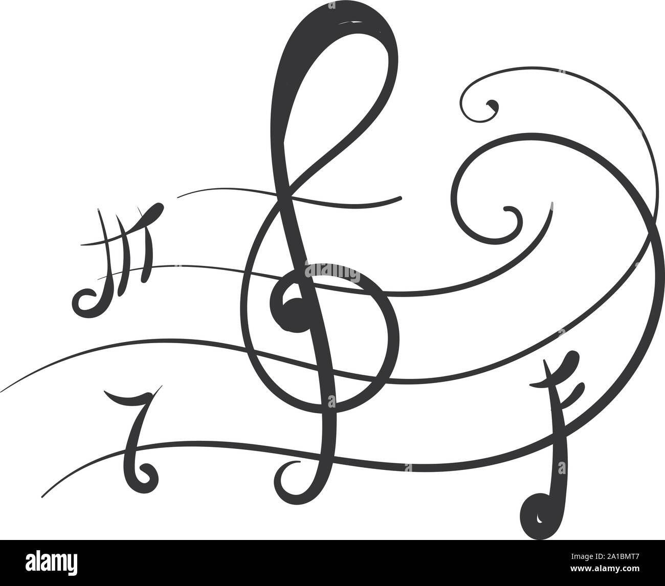 Noten, Illustration, Vektor auf weißem Hintergrund. Stock Vektor