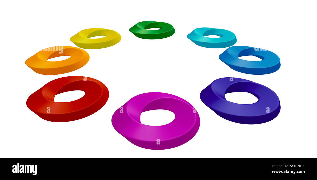 3D-Rendering von Moebius Ringe Stockfoto
