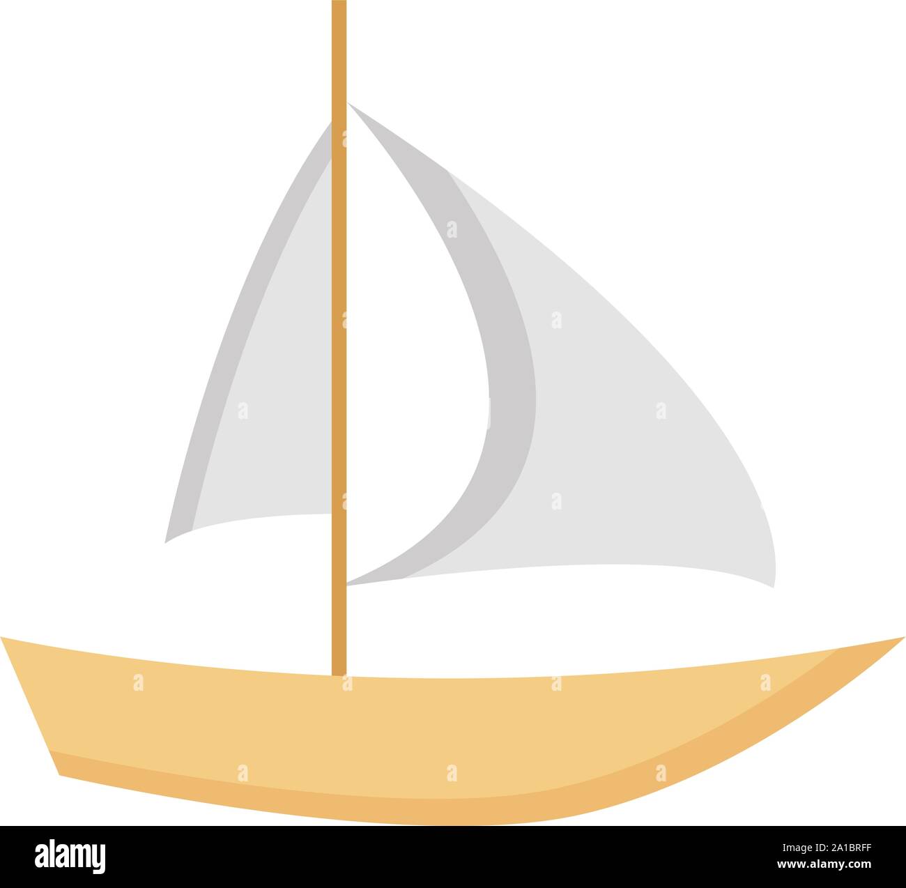 Kleines Schiff, Illustration, Vektor auf weißem Hintergrund. Stock Vektor