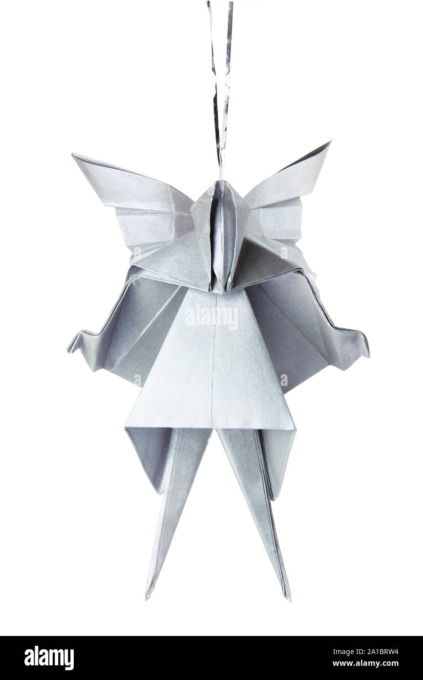 Weihnachten Silber origami Engel Stockfoto