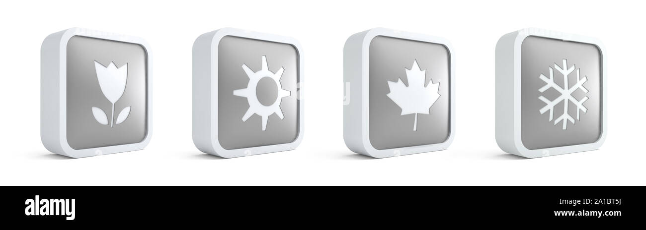 3d Four Seasons Symbole Stockfoto