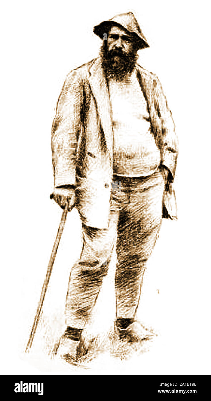 1890 - Volle Länge bleistift Skizze und casual Portrait von Oscar-Claude Monet Claude Monet (1840-1926), französischer Maler des Impressionismus. Stockfoto