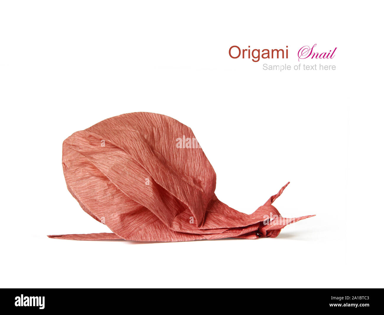 Origami braun Schneckenpost Stockfoto