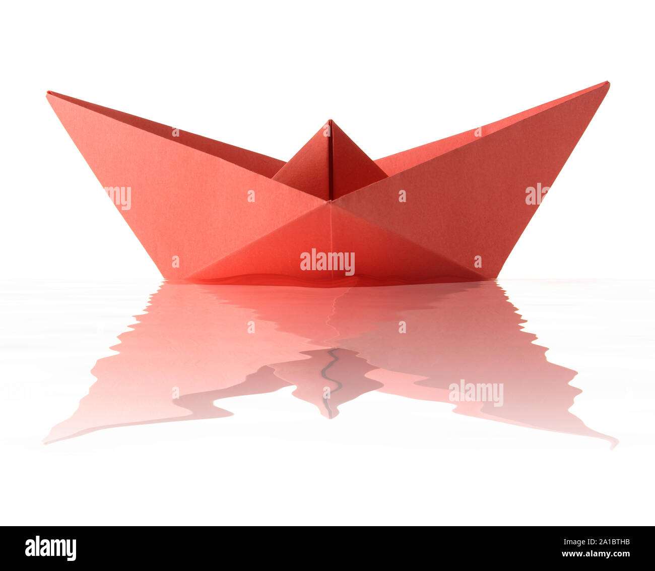 Origami Red Boat Stockfoto