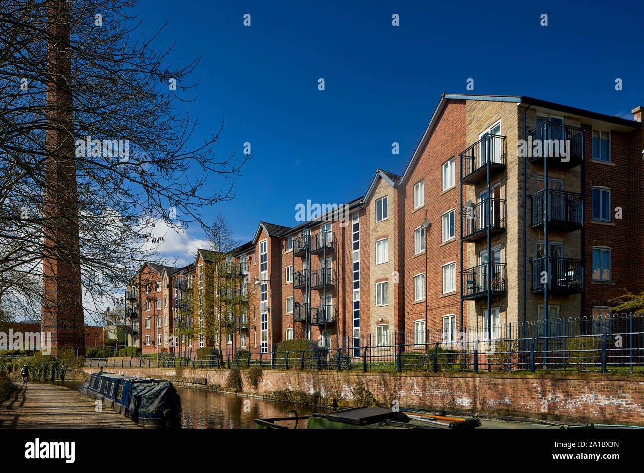 Tameside Apartments, Portland Basin Ashton-under-Lyne, Dukinfield Kreuzung Peak Wald Canal, Ashton Canal, Huddersfield schmalen Kanal Stockfoto