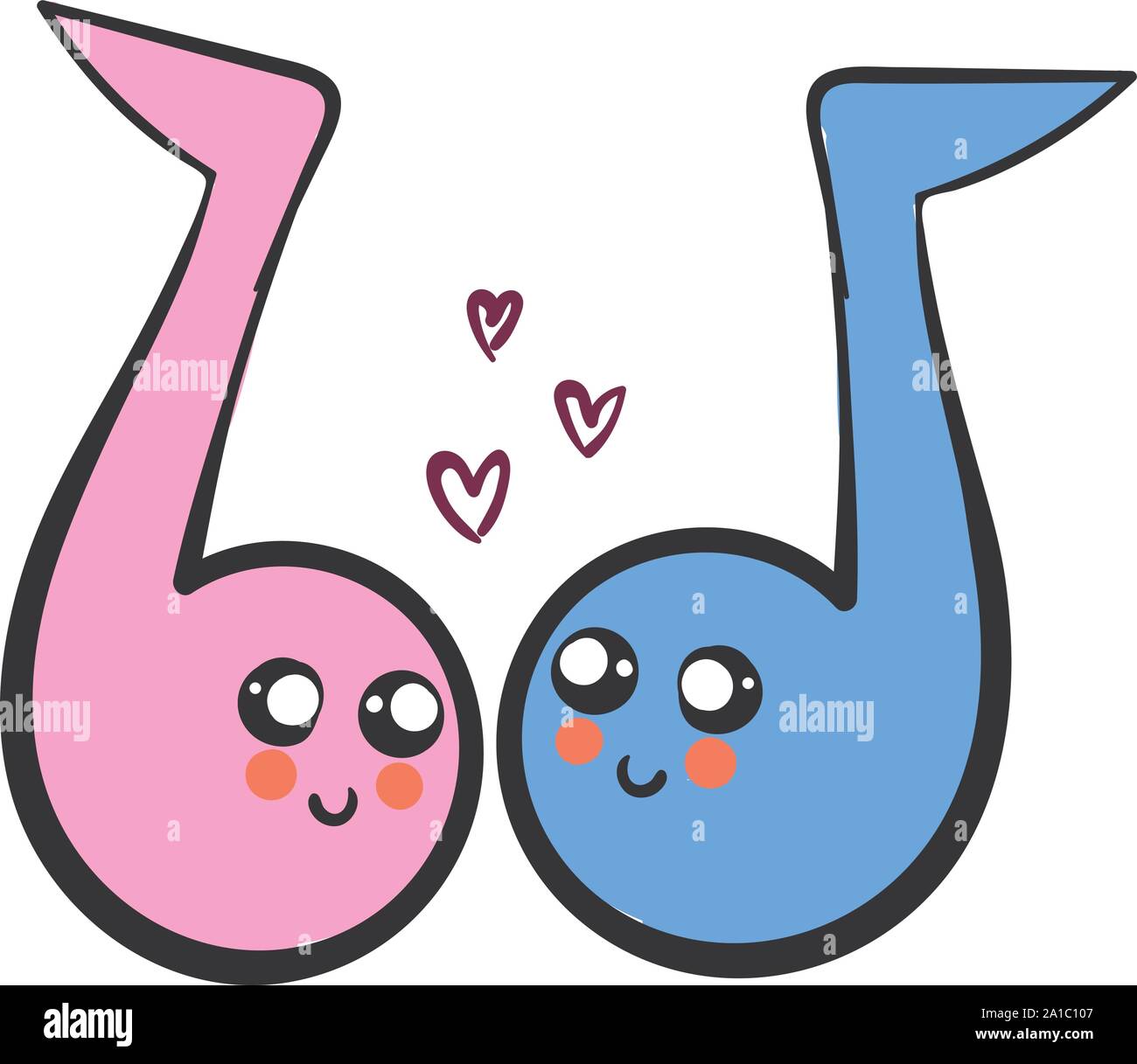 Noten, Illustration, Vektor auf weißem Hintergrund. Stock Vektor