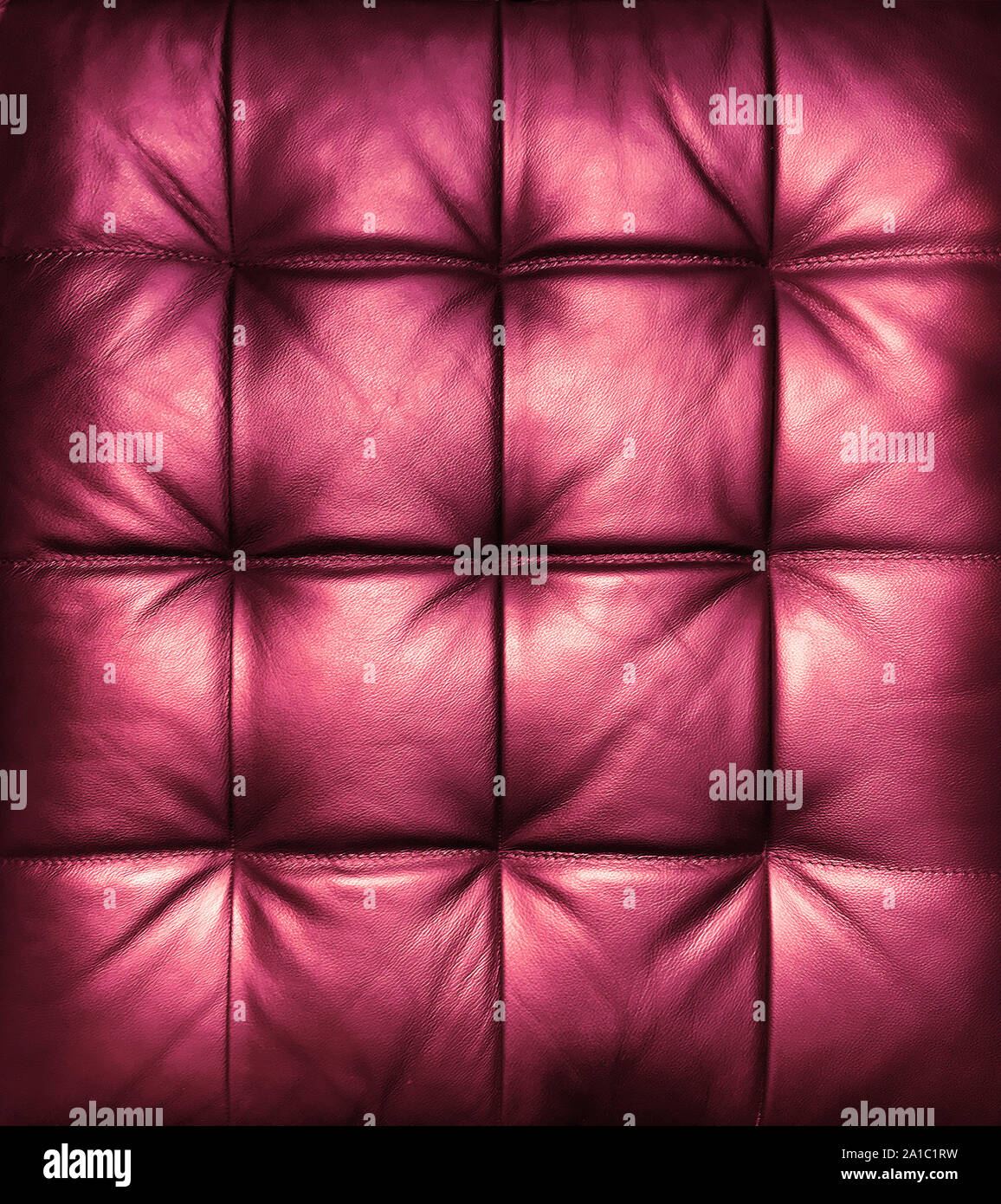 Vintage gesteppt rot Leder Hintergrund Stockfoto